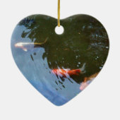 Vis, Koi Carps in vijver Keramisch Ornament (Achterkant)