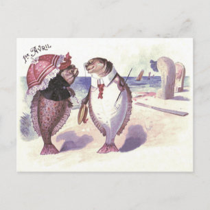 Vis Koppel Strand Zee Oceaan Briefkaart