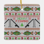 Vis Lelijke Kersttrui Keramisch Ornament (Voorkant)