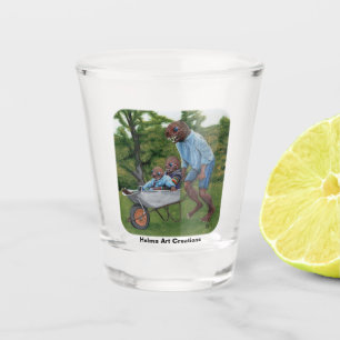 Vis Man Herfst Fun Fantasy Art Shot Glass Glas