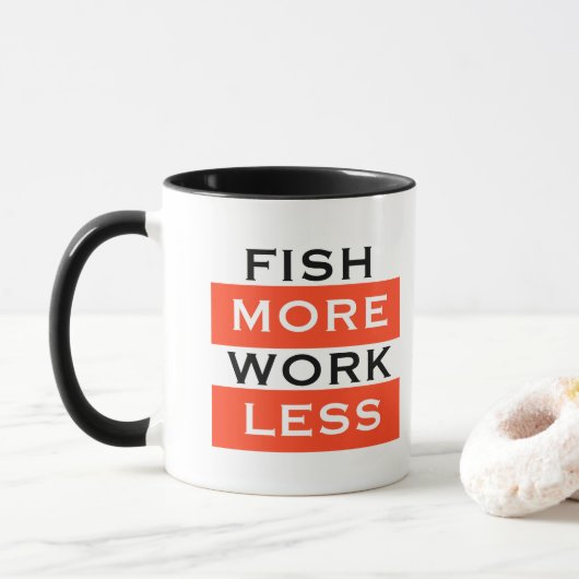 Vis meer werk minder koffie-Mok Mok (Met donut)