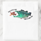 Vis met Attitude van kunstenaar Mike Quinn Rechthoekige Sticker (Tas)