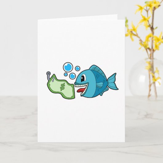 Vis met bankbiljet kaart (Gele Bloem)