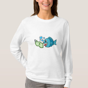 Vis met banknotitie t-shirt