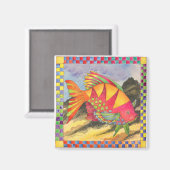 Vis met geruite rand #4 magneet (Voorkant / Achterkant)