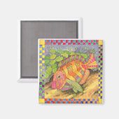 Vis met geruite rand #5 magneet (Voorkant / Achterkant)