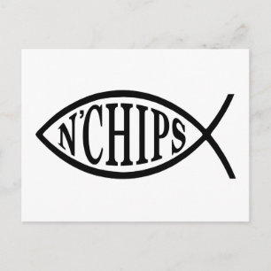 vis N' Chips vis Briefkaart