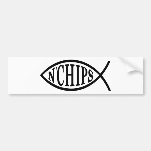 vis N' Chips vis Bumpersticker (Voorkant)