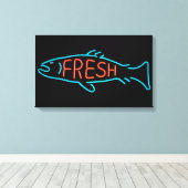 Vis Neon Sign Canvas Afdruk (Insitu (Houten vloer))