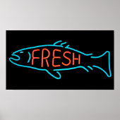 Vis Neon Sign Poster (Voorkant)