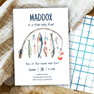 Vis O-Fish-ieel De Grote Blauwe Jongens Verjaardag Kaart