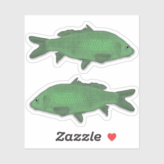 Vis of Vis Sticker Set - Groen (Vel)