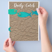 Vis- of zeevruchten-thema flyer of menu (Hand)