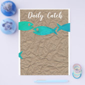 Vis- of zeevruchten-thema flyer of menu (Enkel)