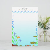 Vis onder de Zee "Aquatic Personal Stationery" Briefpapier (Staand voorkant)