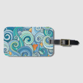 Vis onder het golfpatroon bagagelabel (Voorkant (horizontaal))