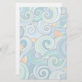Vis onder het golfpatroon briefpapier (Voorkant / Achterkant)