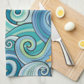 Vis onder het golfpatroon theedoek (Quarter Fold)