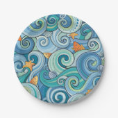 Vis onder het Waves Pattern Papieren Bordje (Voorkant)