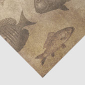  vis op bruine ontkoppeling tissuepapier (Detail)