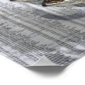 Vis op de financiële krant, verhoogd uitzicht poster (Hoek)