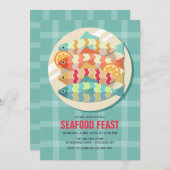 Vis op een Dish Kaart (Voorkant / Achterkant)