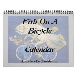 Vis op een fietsenkalender kalender