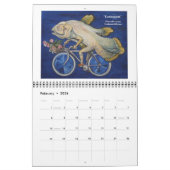 Vis op een fietsenkalender kalender (Feb 2026)