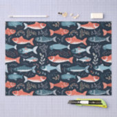 Vis op Navy Schattigee illustratie Tissuepapier (Craft)