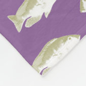 Vis op paars fleece deken (Hoek)