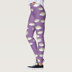 Vis op paars leggings