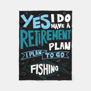Vis Pensioen Plan T-shirt Gepensioneerde Cadeaus O Fleece Deken