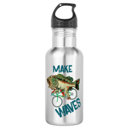 Vis rijden op een fiets groen Motivatie Waterfles