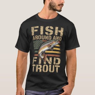 Vis Rondzwemmen En Vind Patriottische Bruine Forel T-shirt