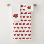 Vis Schilderen Clownfish Waterverf Badhanddoek Set Bad Handdoek (Insitu)