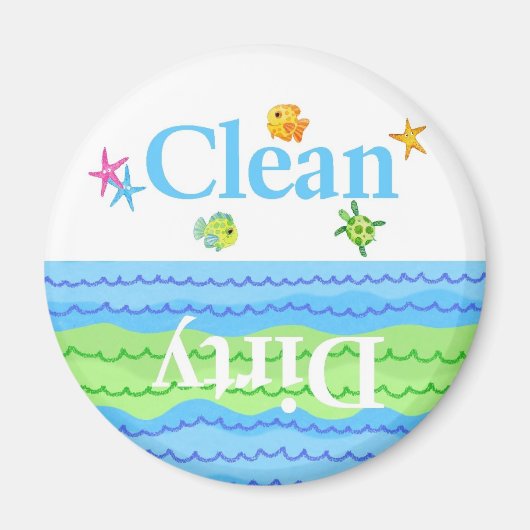 Vis Schoon Vuil Vaatwasser Magneet (Voorkant)