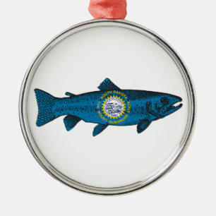 Vis South Dakota Forel Metalen Ornament