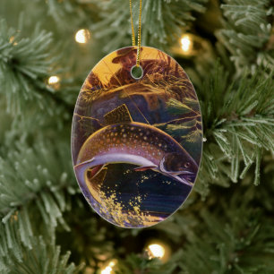 vis, sport Gevist voor Brook Trout Keramisch Ornament