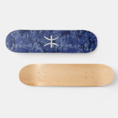 Vis sterrenbeeld symbool op Navy Blue digitale cam Skateboard (Horizontaal)