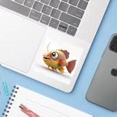 Vis sticker (Laptop met iPhone)