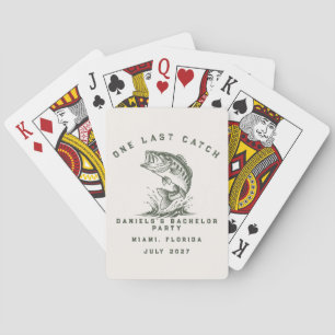 Vis Thema Aangepaste Visvangst Bruiloft Vrijgezell Pokerkaarten