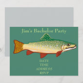 Vis themed forel Bachelorfeest Kaart (Voorkant / Achterkant)