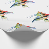 Vis Tropisch Sinaasappel Blauw Schilderend Verpakk Cadeaupapier (Hoek)