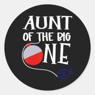 Vis-ueel één tante van de grote één verjaardagsjon ronde sticker