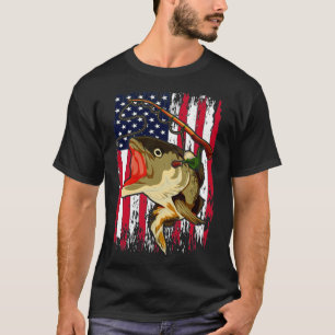 Vis van Amerikaanse vlag op Amerikaanse vlag T-shirt