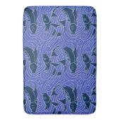 Vis Vet Zwemend Ocean Blue Vist Badmat (Voorkant Verticaal)