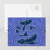 Vis Vet Zwemend Ocean Blue Vist Briefkaart (Voorkant / Achterkant)