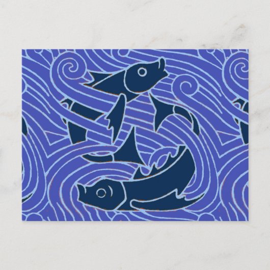 Vis Vet Zwemend Ocean Blue Vist Briefkaart (Voorkant)