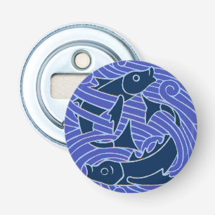 Vis Vet Zwemend Ocean Blue Vist Button Flesopener