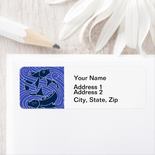 Vis Vet Zwemend Ocean Blue Vist Etiket (Insitu)